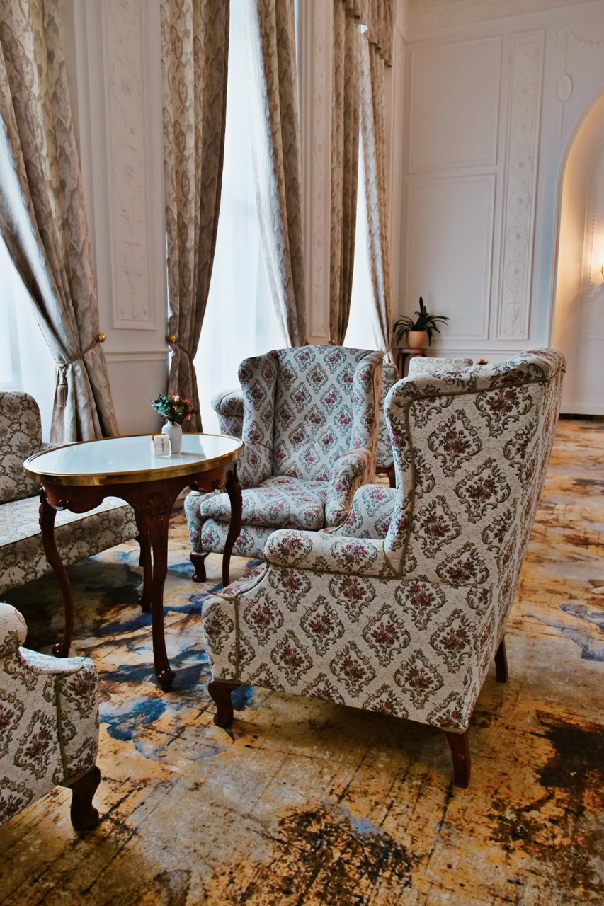 Classic interior lounge with armchairs